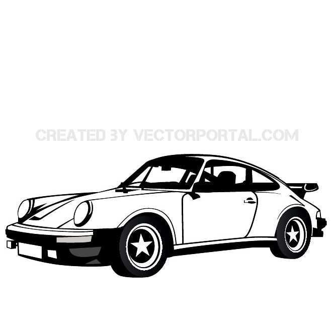 Porsche Automobile Image Free Vector Logo Clipart Cartoon Car Drawing Vector Free