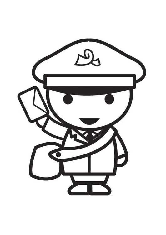 Coloring Page Postman Img 18315 Gratis Kleurplaten Kleurplaten Kinderen Leren