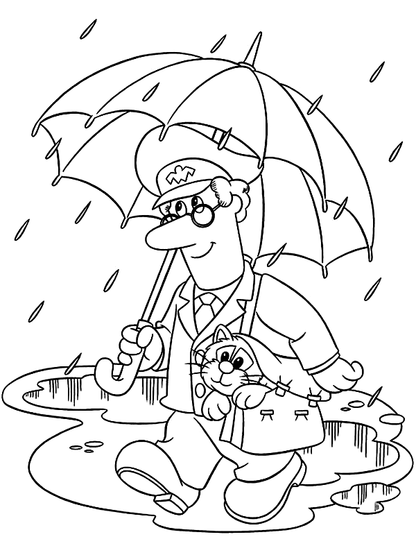 Kleurplaat Postbode Cartoon Coloring Pages Postman Pat Coloring Pages For Kids