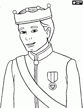 Portret Van De Erfenis Van Prins Met De Kroon En De Gala Uniform Met Medaille Kleurpl