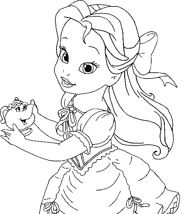 Little Belle Coloring For Kids Princess Coloring Pages Kidsdrawing Free Colori Disney