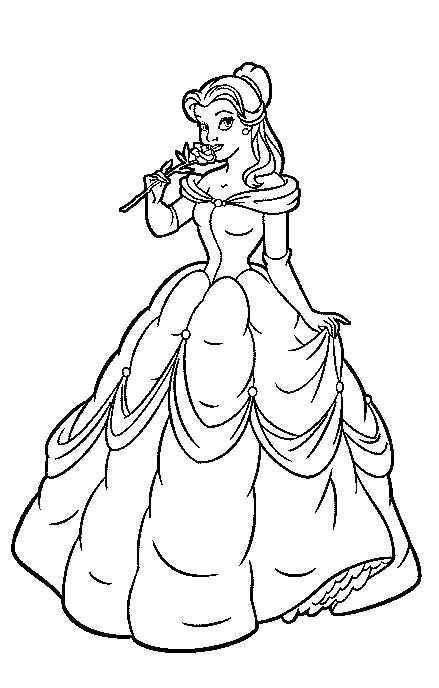 Disney Belle Coloring Pages Disney Kleurplaten Disney Prinsessen Kleurplaten