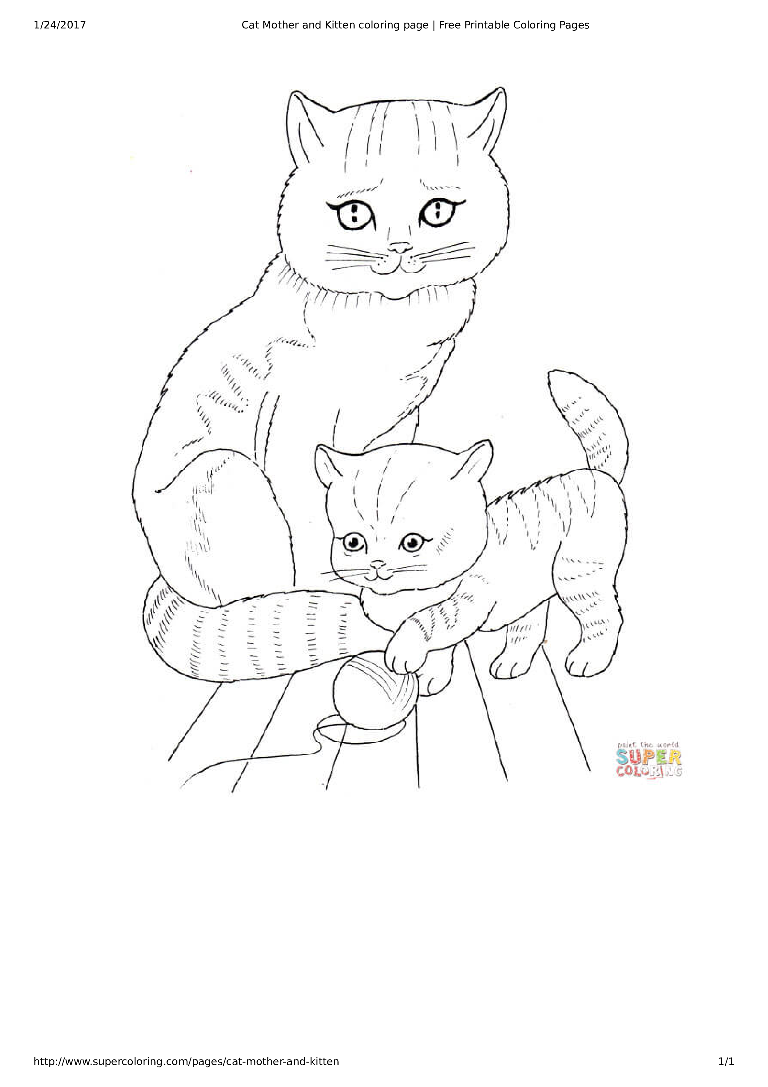 Cat And Kitten Coloring Page How To Create A Cat And Kitten Coloring Page Download Th