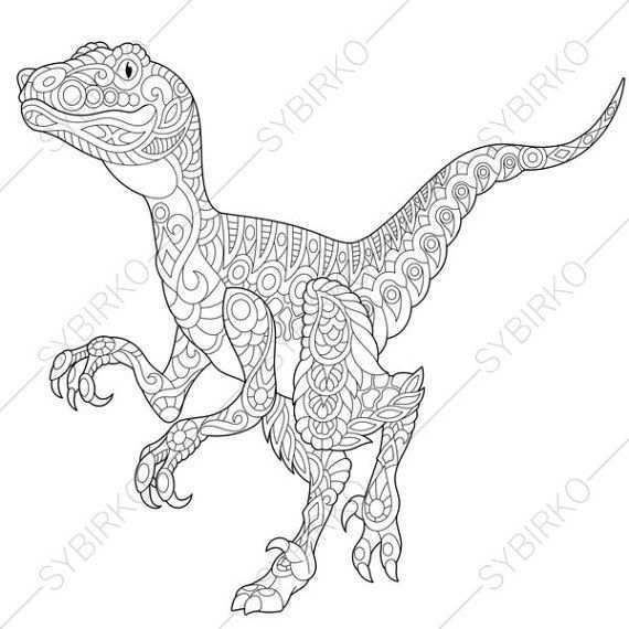 Velociraptor Dinosaur Raptor Dino Coloring Pages Animal Etsy In 2021 Dinosaur Colorin