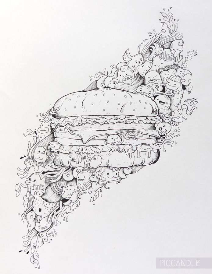 Let S Make A Burger Www Youtube Com Piccandle Doodle Mandala Kleurplaten Kleuren Kleu