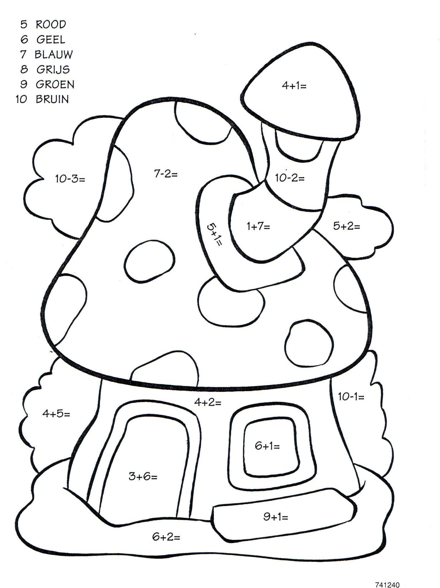 Sommen Kinderkleurplaten Kleuren Met Nummers Voor Kinderen