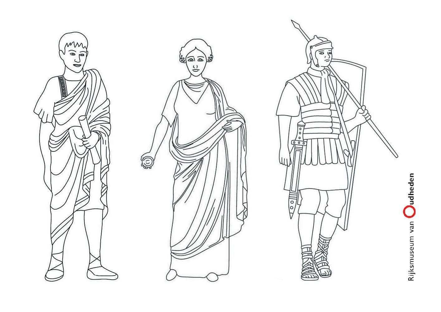 Op De Kleurplaat Zie Je Drie Romeinen Kleur Ze In Hoe Jij Denkt Dat Ze Eruit Zagen In