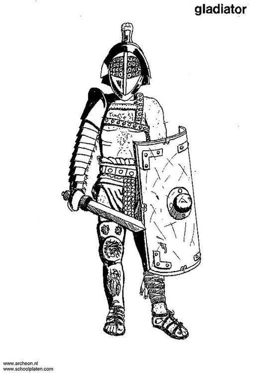 Coloring Page Gladiator Img 3207 Ancient Rome Coloring Pages Roman Era