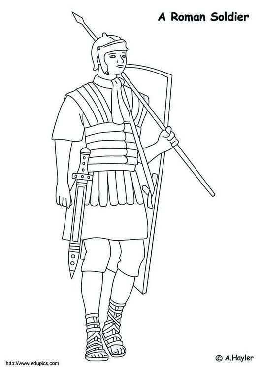 Coloring Page Roman Soldier Img 4186 Roman Soldiers Coloring Pages Ancient Rome Kids