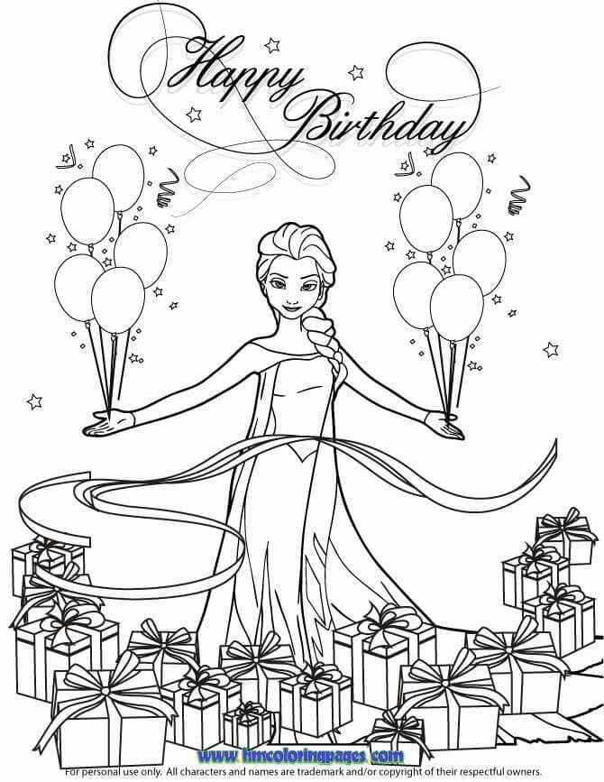 Pin By Danielle Van Rotterdam On Coloring Pages Birthday Coloring Pages Elsa Coloring