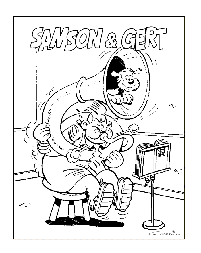 Samson En Gert Maken Muziek Muziek Kleurplaten Tekenen