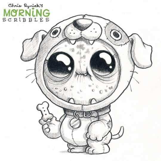 Chris Ryniak Morning Scribbles Cute And Funny Art Monster Tekening Schattige Tekening