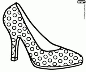 Hoge Hak Schoen Met Stippen Kleurplaat Schoenen Vrouwenschoenen Schoenpatroon