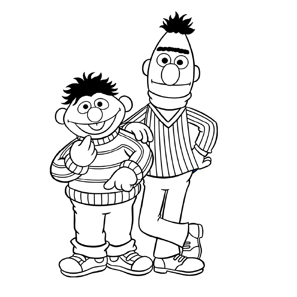 Leuk Voor Kids Kleurplaat Bert En Ernie Kleurplaten Kleurboek Sesamstraat