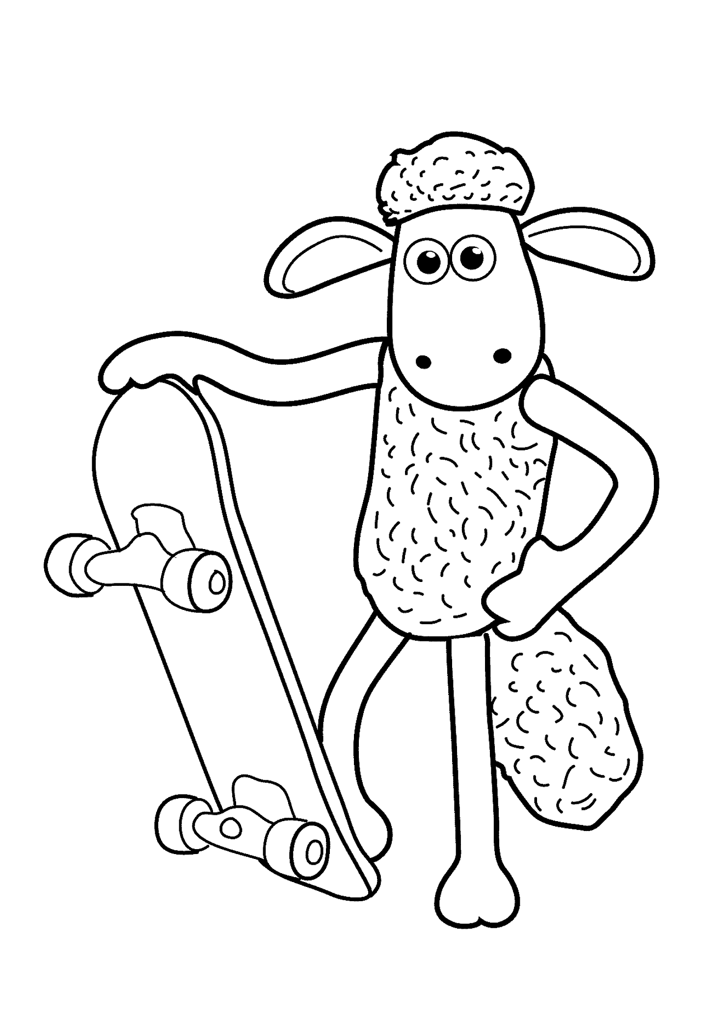 Shaun The Sheep Play Skateboard Coloring Pages For Kids Bvi Printable Skating And Ska