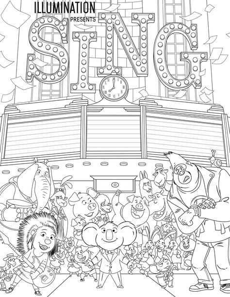 Sing Kleurplaten Poster Kleurplaten Gratis Kleurplaten Matthew Mcconaughey