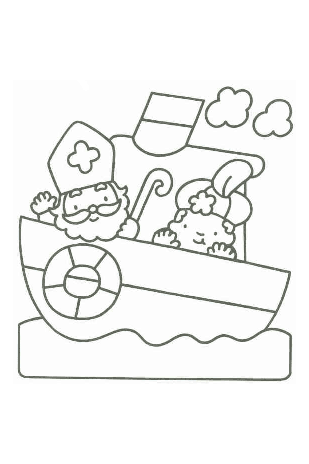 Sinterklaas Kleurplaat Stoomboot Sint Piet Sinterklaas Knutselen Sinterklaas Zwarte P