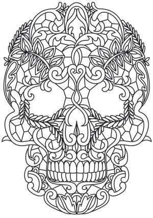 Lacy Skull Urban Threads Unique And Awesome Embroidery Designs Skull Coloring Pages C