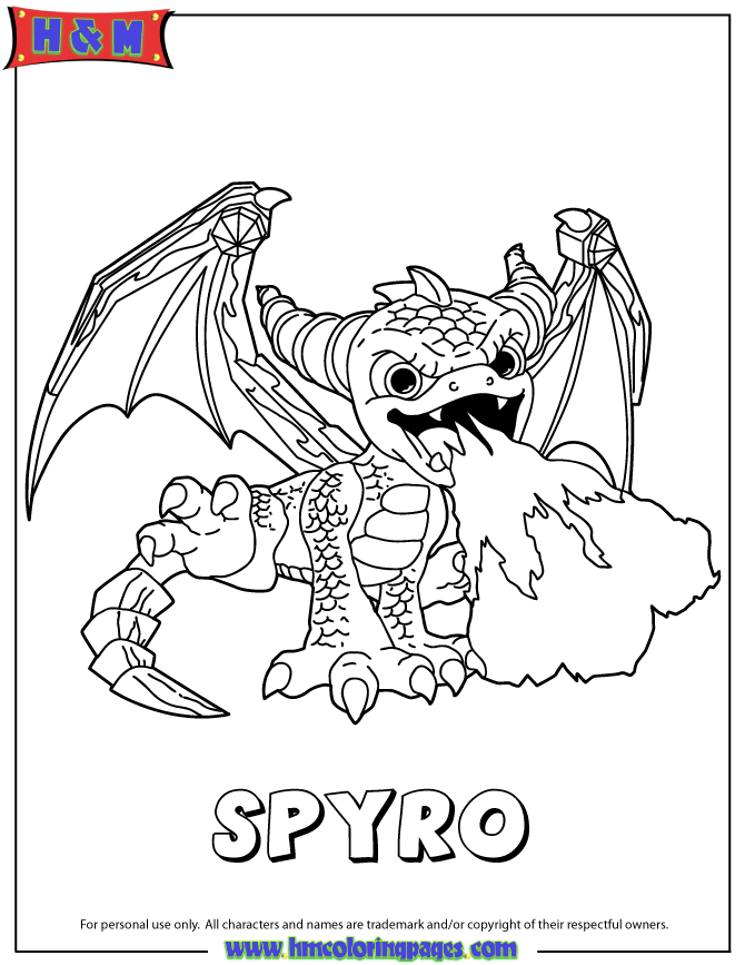 Skylanders Giants Magic Series2 Spyro Coloring Page Kleurplaten Knutselen