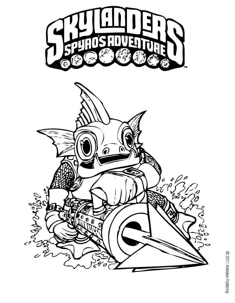 Skylanders Coloring Page Gill Grunt Kleurplaten Skylanders Tekenen