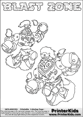 Printable Or Online Colorable Skylanders Swap Force Coloring Page With Two Colorable