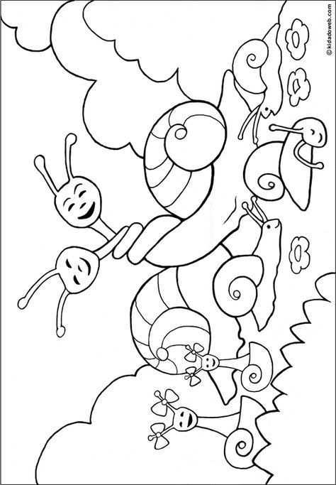 Kleurplaat Slakken Coloriage Animaux Escargot Kleurplaten Lieveheersbeestjes Slakken