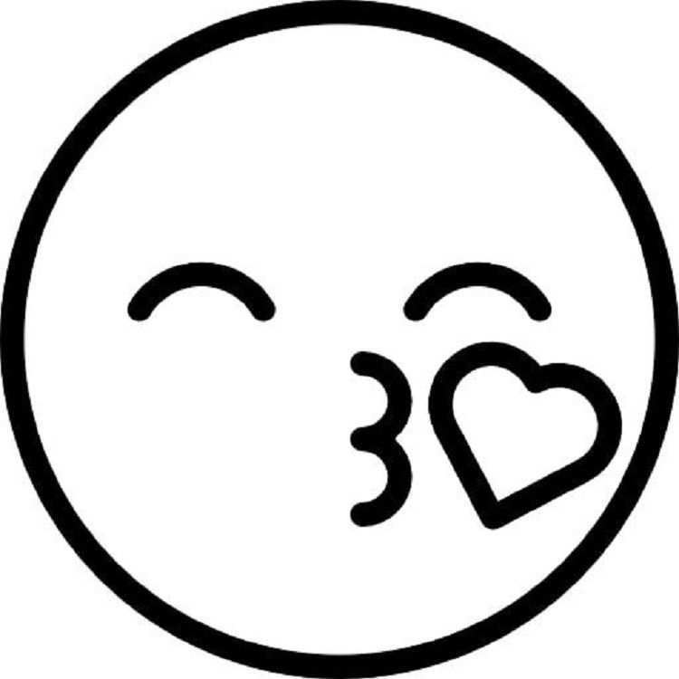 Kiss Emoji Coloring Pages Emoji Tekening Emoji Hart Tekening