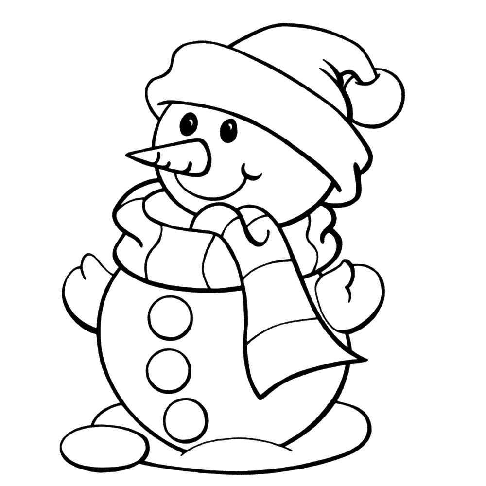 Leuk Voor Kids Sneeuwpop Met Een Sjaal Sneeuwmannen 0007 Boek Bladzijden Kleuren Kers