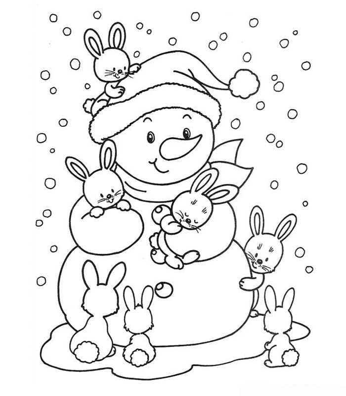 Kleurplaat Sneeuwpop Kinderkleurplaten Gratis Kleurplaten Kerstkleurplaten