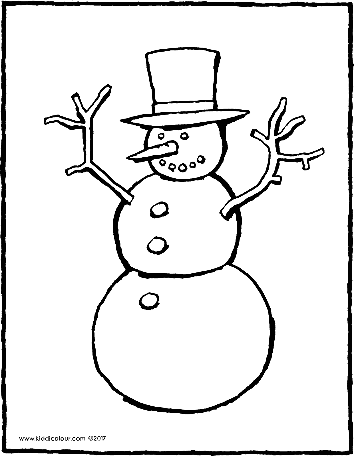 Sneeuwman Kiddikleurprenten Sneeuwpop Kleurplaten Mooie Kerstbomen