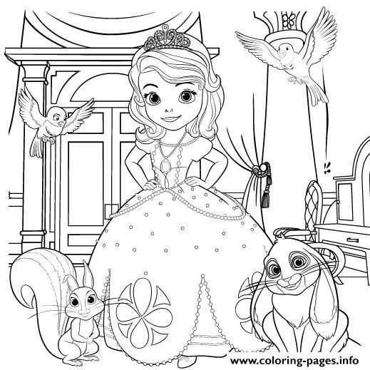 Princess Sofia The First With Animals Coloring Pages Prinses Kleurplaatjes Kleurplate