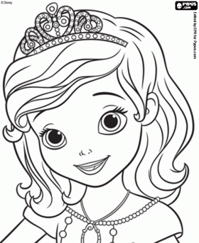 The Smiling Face Of Princess Sofia The First Coloring Page Kleurplaten Prinsesje Prin