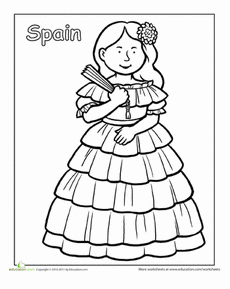 Multicultural Coloring Spain Worksheet Education Com Multicultural Activities Spain C