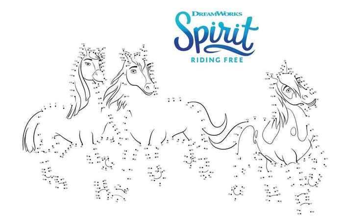 Spirit Riding Free Connect The Dots Coloring Page Paard Feestje Kleurplaten Verjaarda