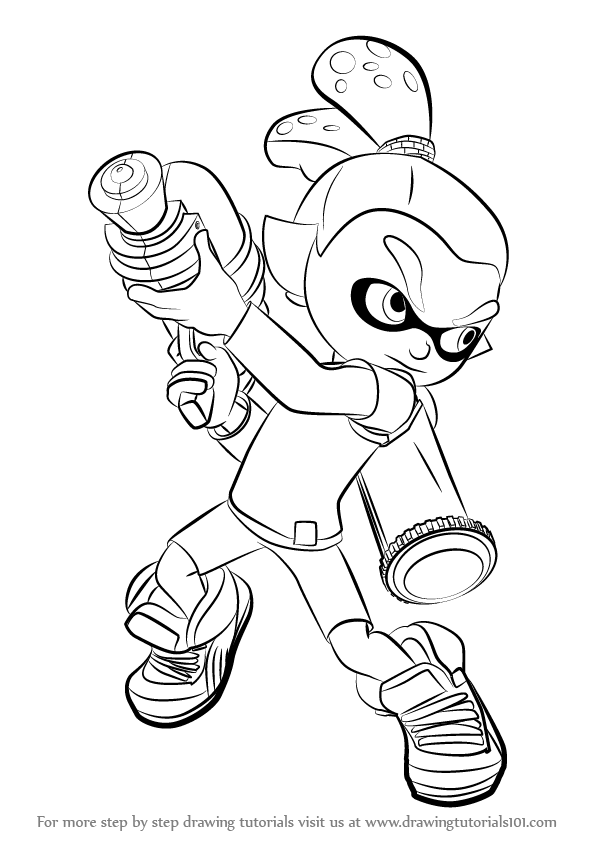 Learn How To Draw Inkling Male From Splatoon Splatoon Step By Step Drawing Tutorials