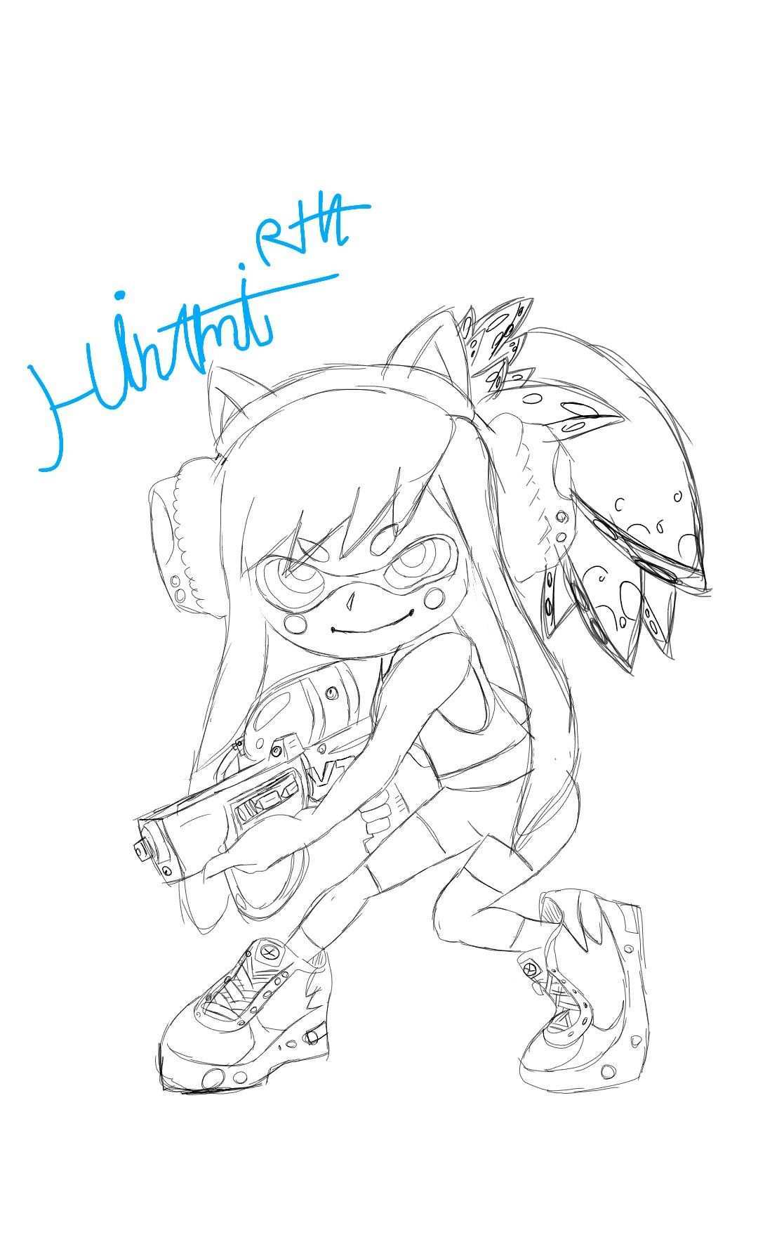 My Draw To Splatoon I Don T Know How To Color It But I Well Soon Draw Hinami Rha Idea