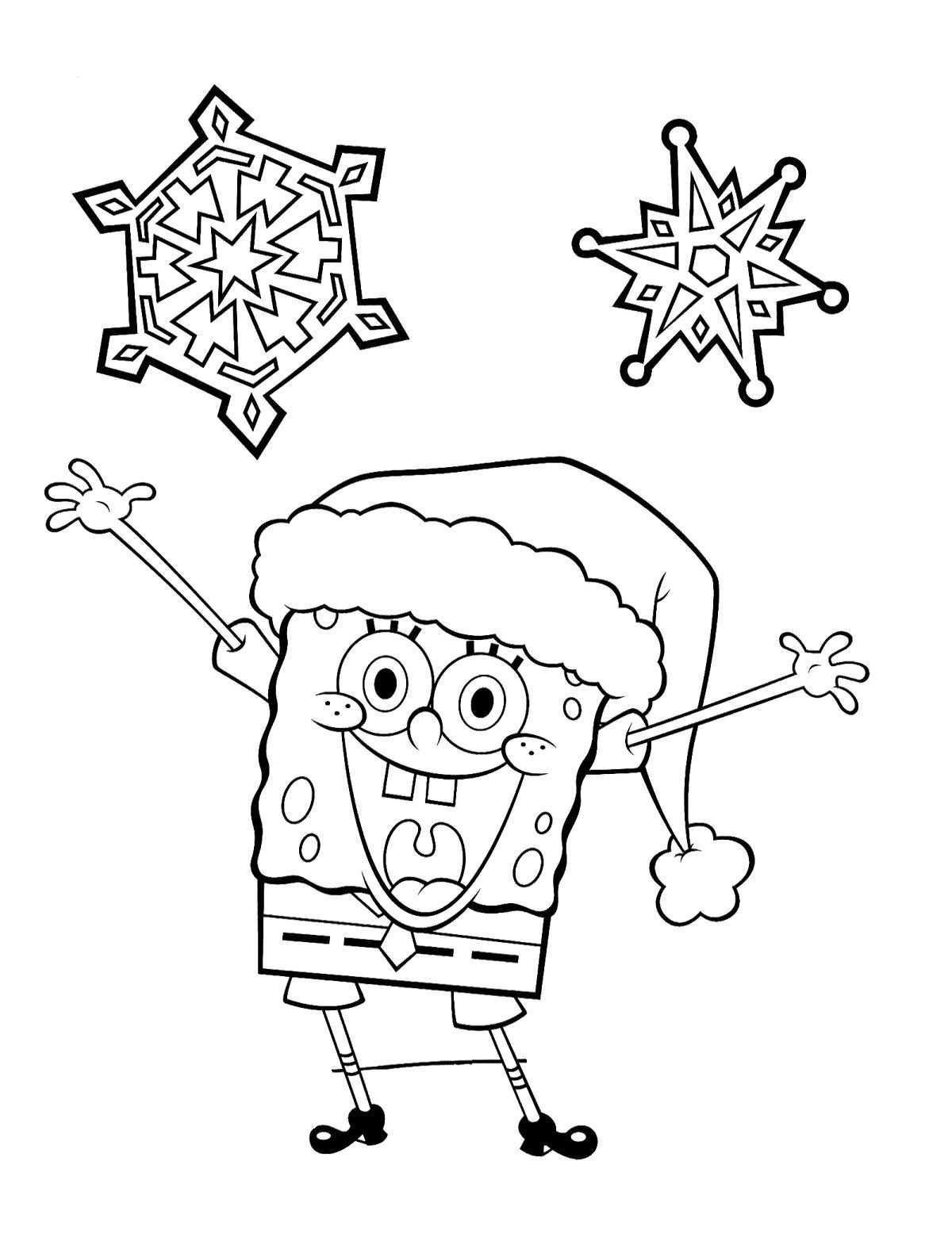 Spongebob Christmas Laugh And Happy Coloring Pages Spongebob Christmas Christmas Prin