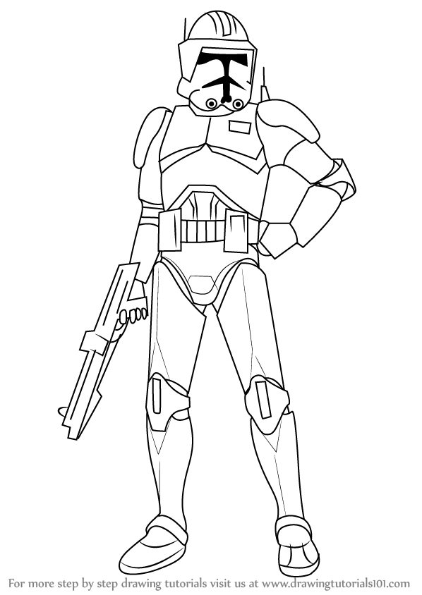 Learn How To Draw Cody From Star Wars Star Wars Step By Step Drawing Tutorials Star W