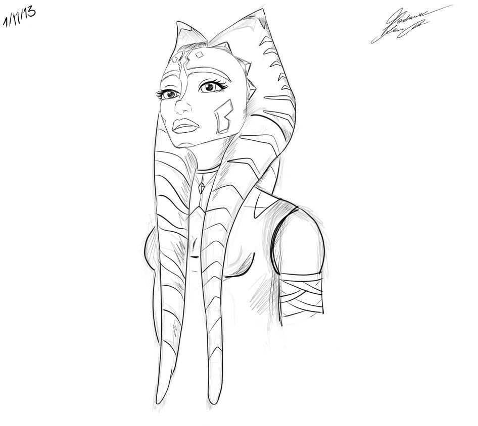 Star Wars Ahsoka Coloring Pages Star Wars Drawings Star Wars Ahsoka Star Wars Colors