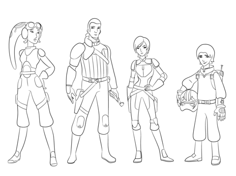 Star Wars Rebels Characters Coloring Page Star Wars Rebellen Star Wars Fan Art Ausmal