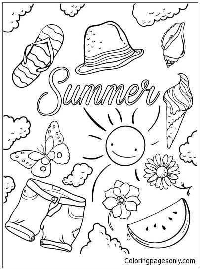 Hello Summer Coloring Page Summer Coloring Pages Summer Coloring Sheets Free Coloring