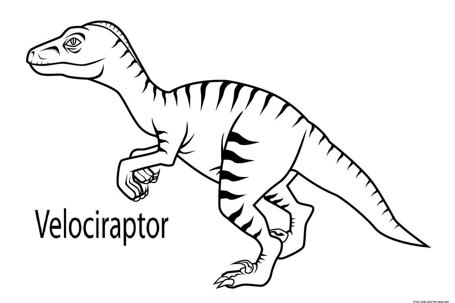 Printable Dinosaur Velociraptor Coloring Pages Jpg 1500 1000 Kleurplaten Dinosaurus P
