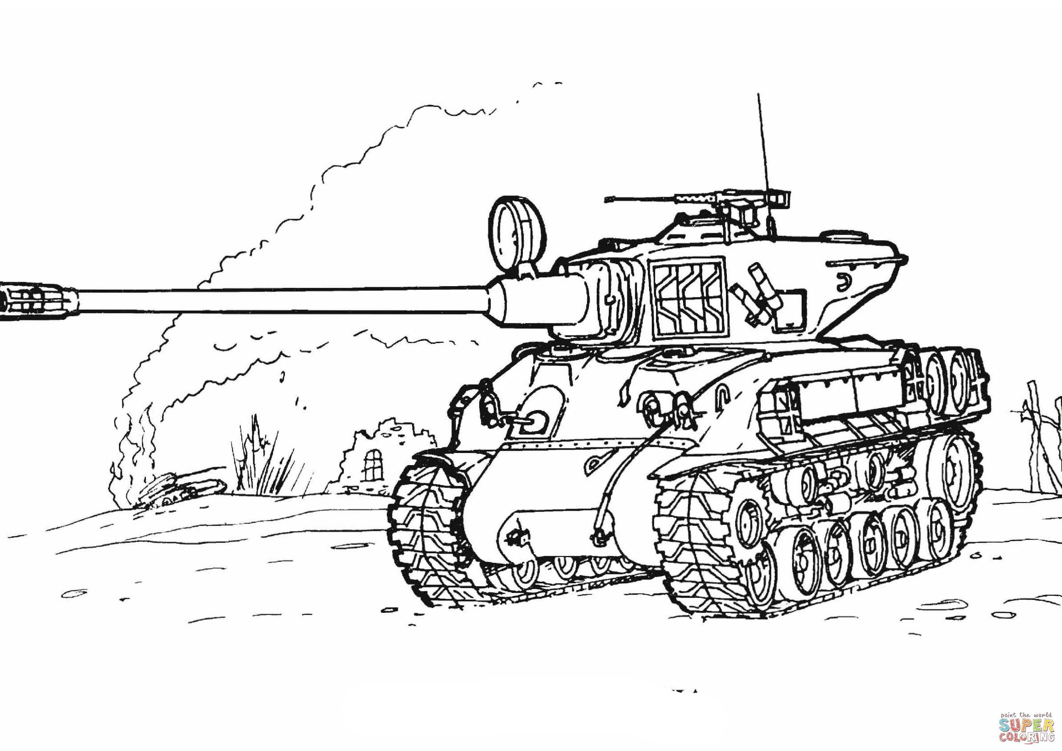 Sherman M 51 Tank Coloring Page From Tanks Category Select From 27260 Printable Craft