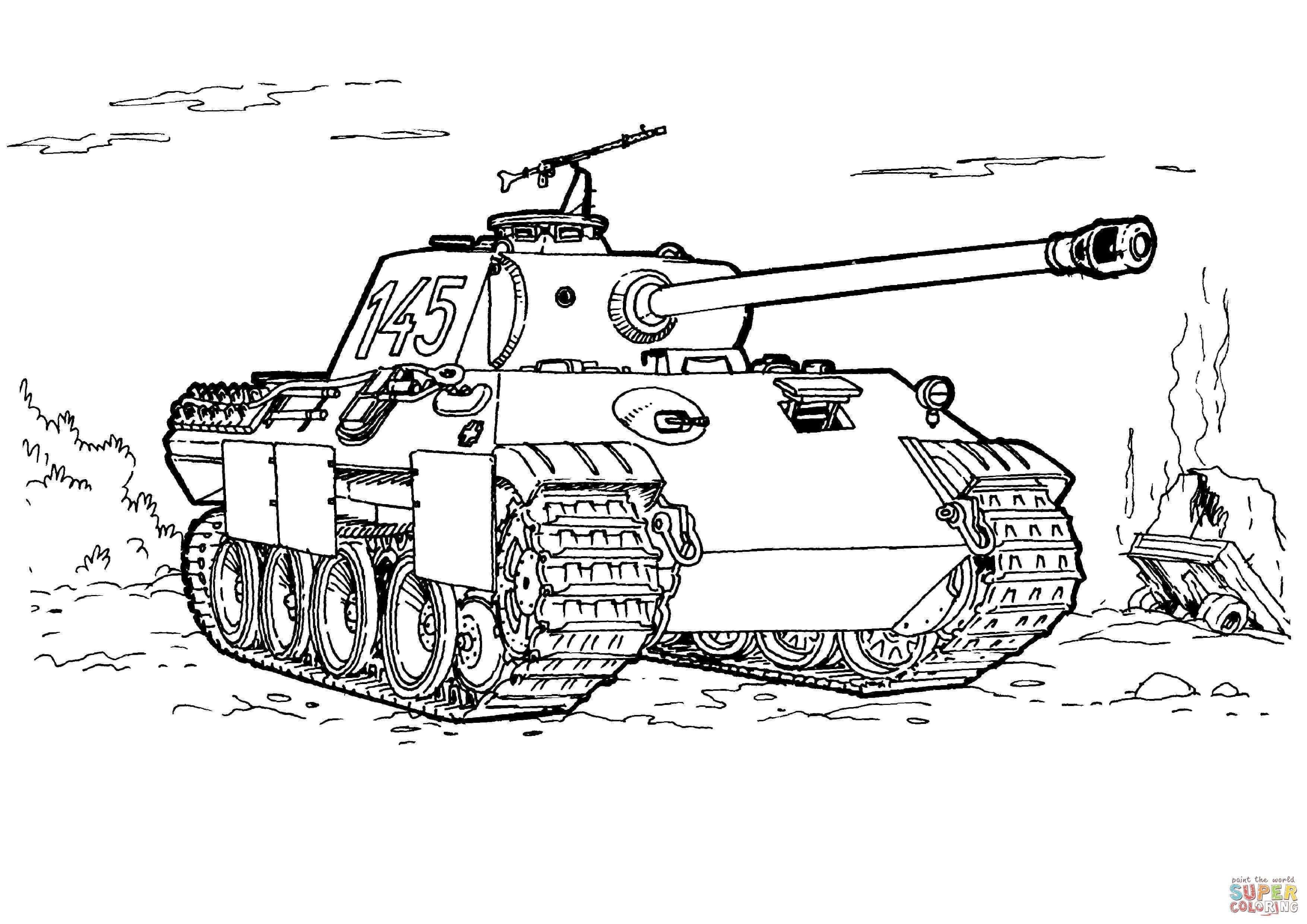 Panther Tank Coloring Page From Tanks Category Select From 27252 Printable Crafts Of