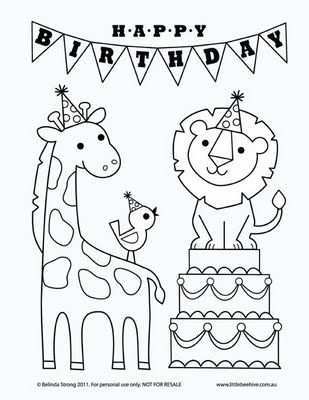 Cute Free Birthday Coloring Sheets Kleurplaten Digitale Stempels Kleurplaten Voor Kin