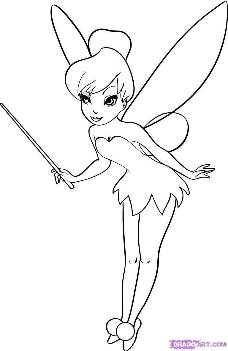 How To Draw Tinkerbell Step By Step Disney Characters Cartoons Draw Cartoon Characters Free Kleurpotloodtekeningen Cartoon Tekeningen Vintage Illustraties