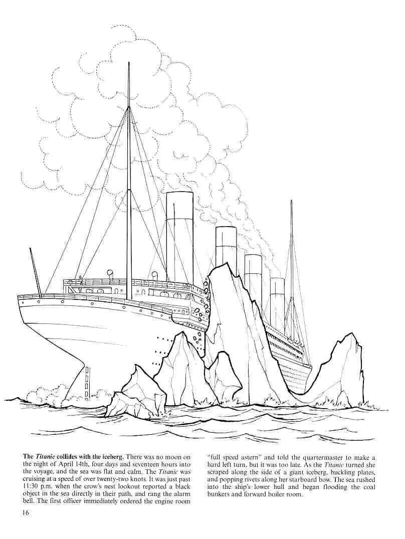 The Titanic Collides With The Iceberg Tekenen Kleurplaten