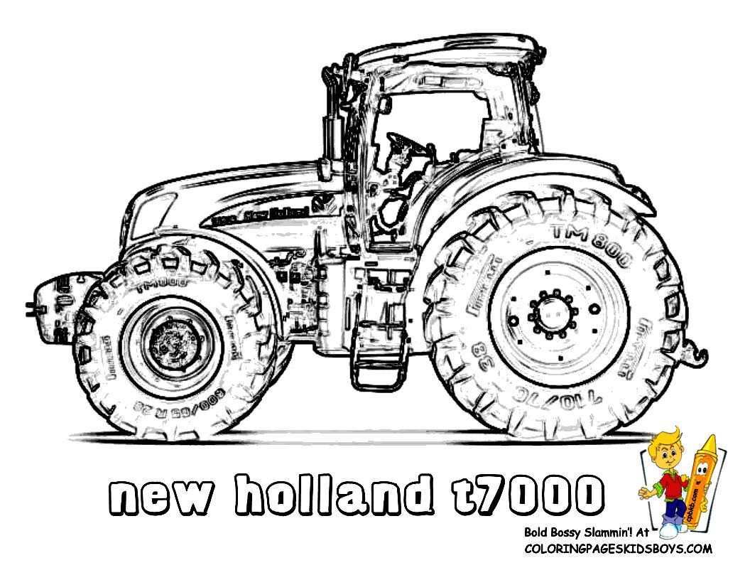 Print Out This New Holland T7000 Tractor Coloring Page Slide Crayon Tell Other Colori