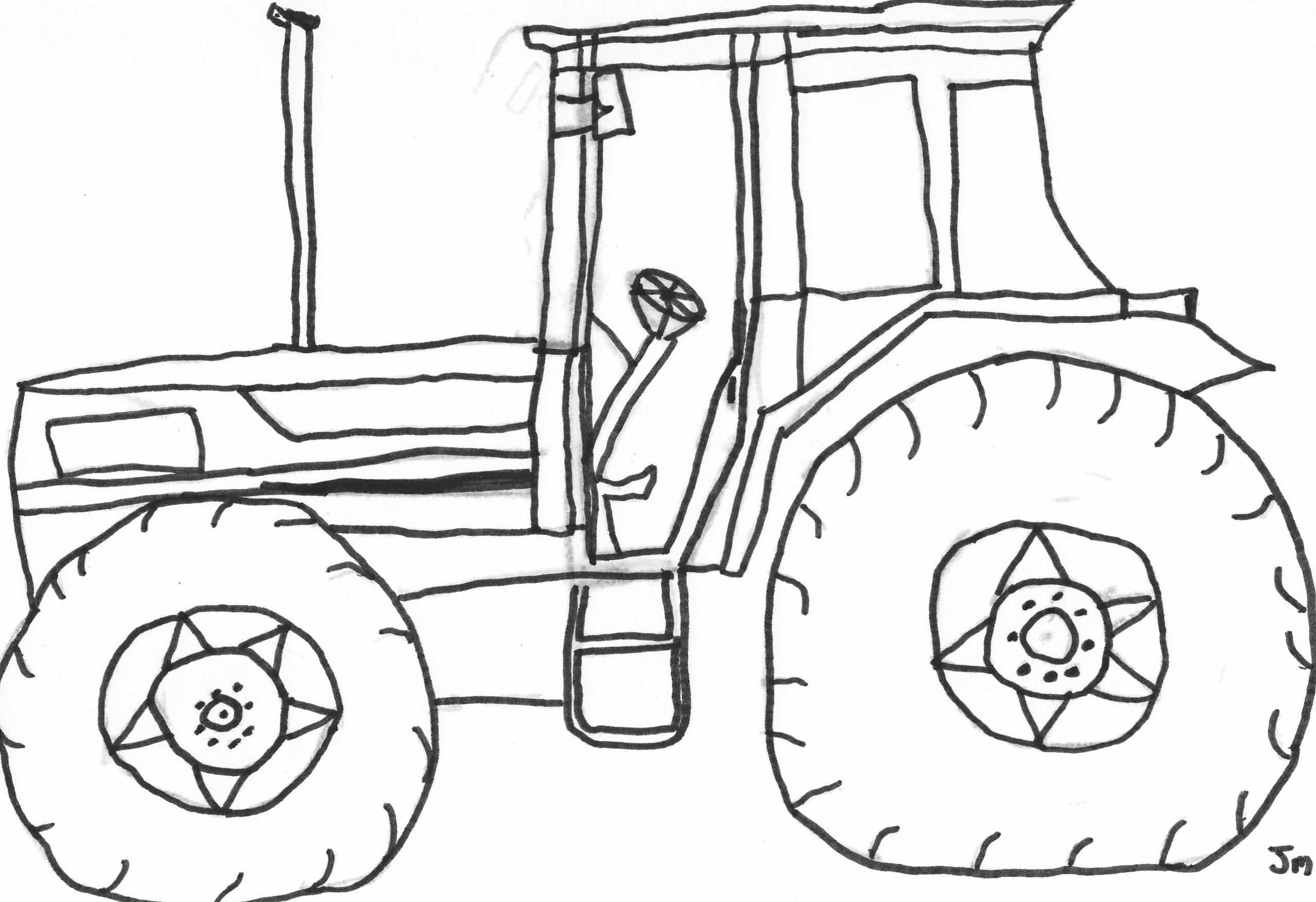 Tractor Coloring Page Two Preview Maleboger Traktor