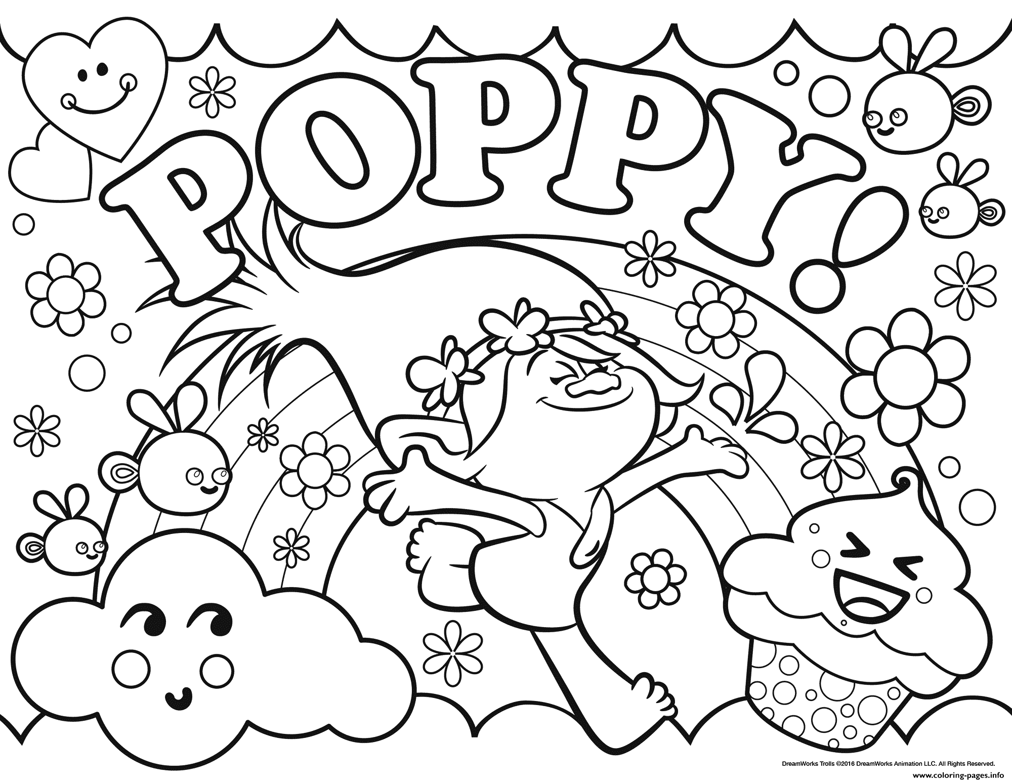 Print Trolls Poppy Coloring Pages Poppy Coloring Page Cartoon Coloring Pages Coloring